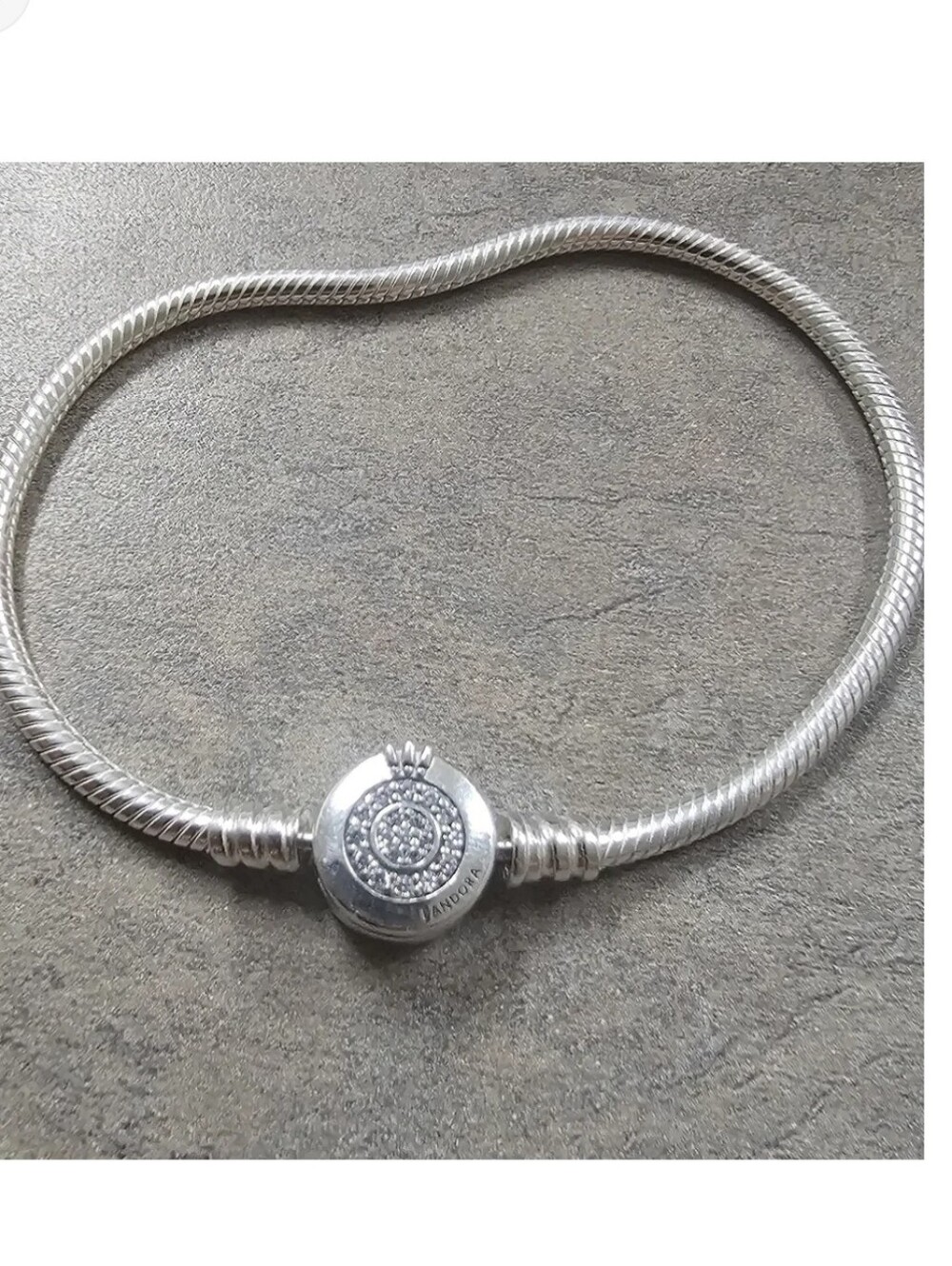 Authentic Pandora Moments Sparkling Crown O Snake Chain Bracelet